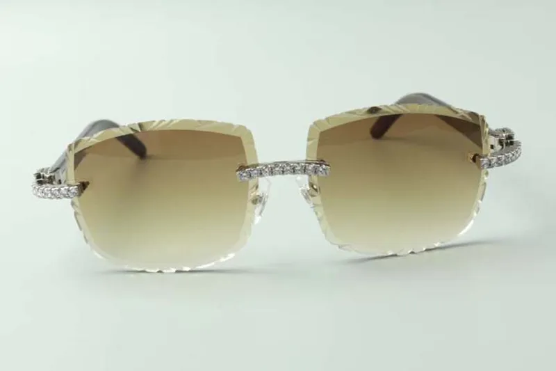 2021 GAFAS DE SOL DE DISEñADOR 3524023 DIAMANTES SIN FIN CORTES LENTES NATURALES HíBRIDOS CUERNO DE BúFALO GAFAS, TAMAñO: 5818