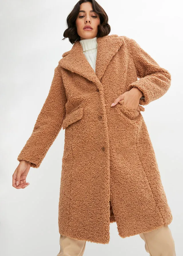 Abrigo de bouclé Camel