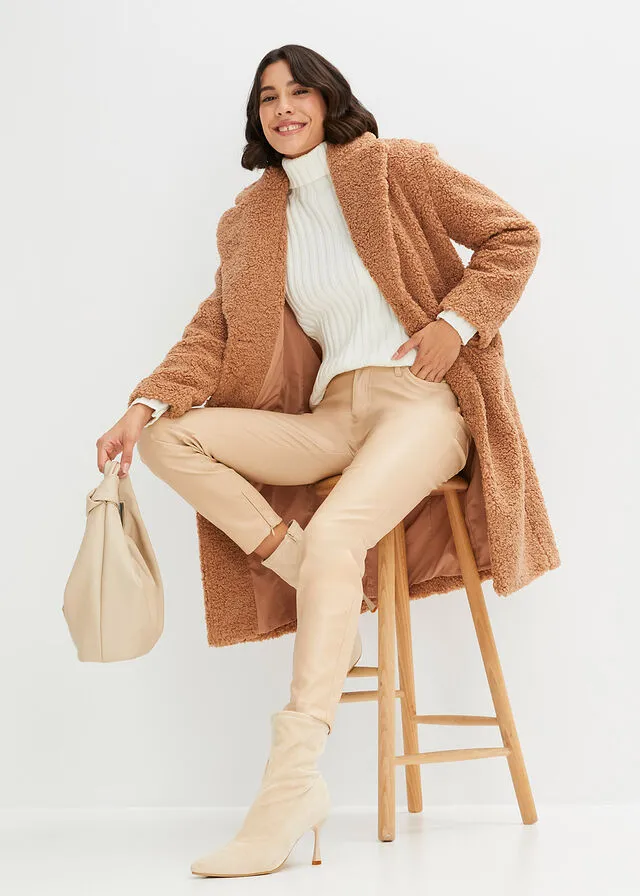 Abrigo de bouclé Camel