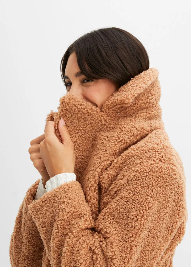 Abrigo de bouclé Camel