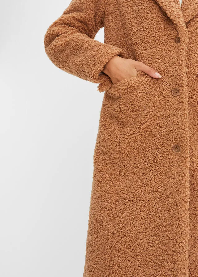 Abrigo de bouclé Camel