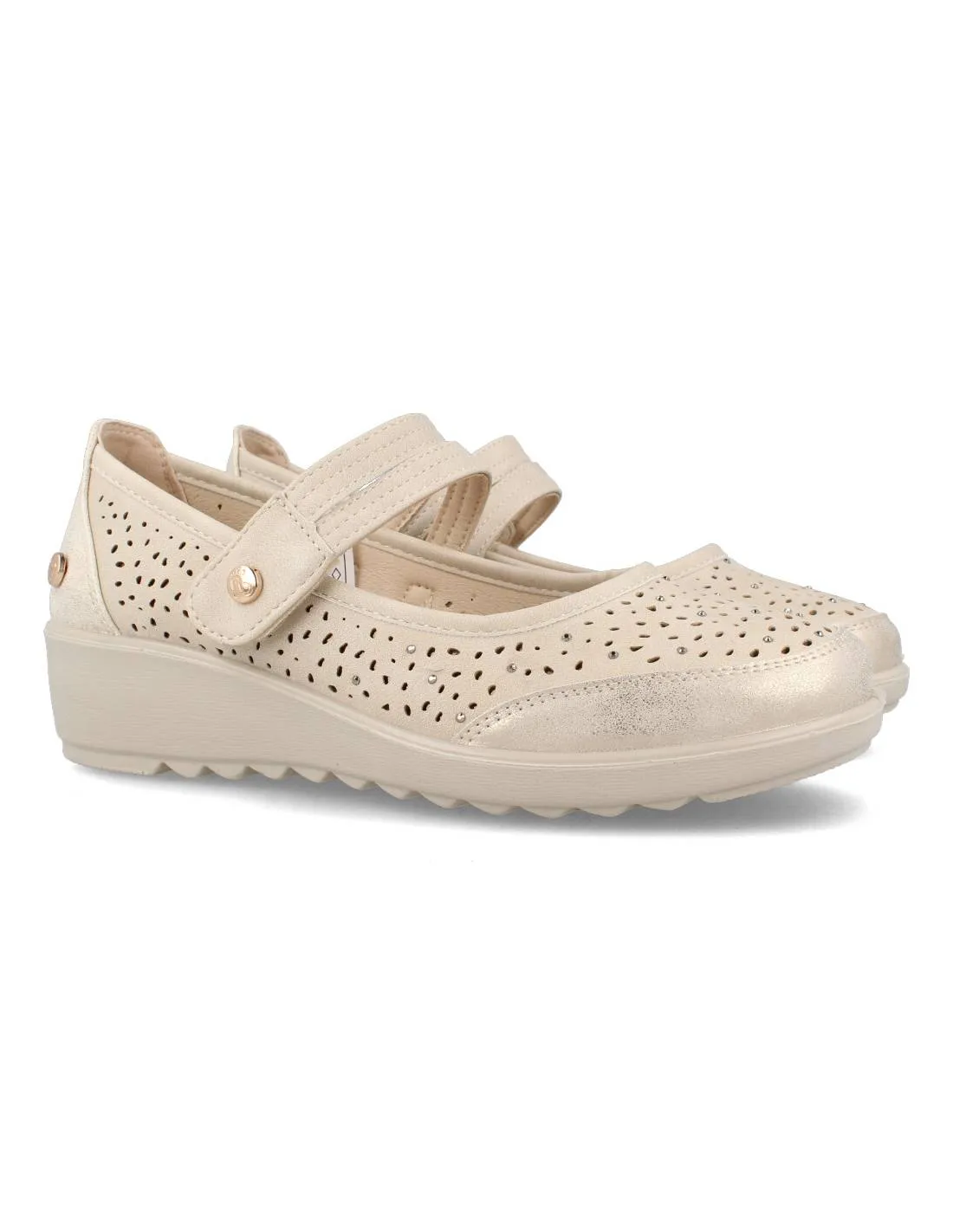 AMARPIES  MERCEDITA CUñA PICADO BEIGE