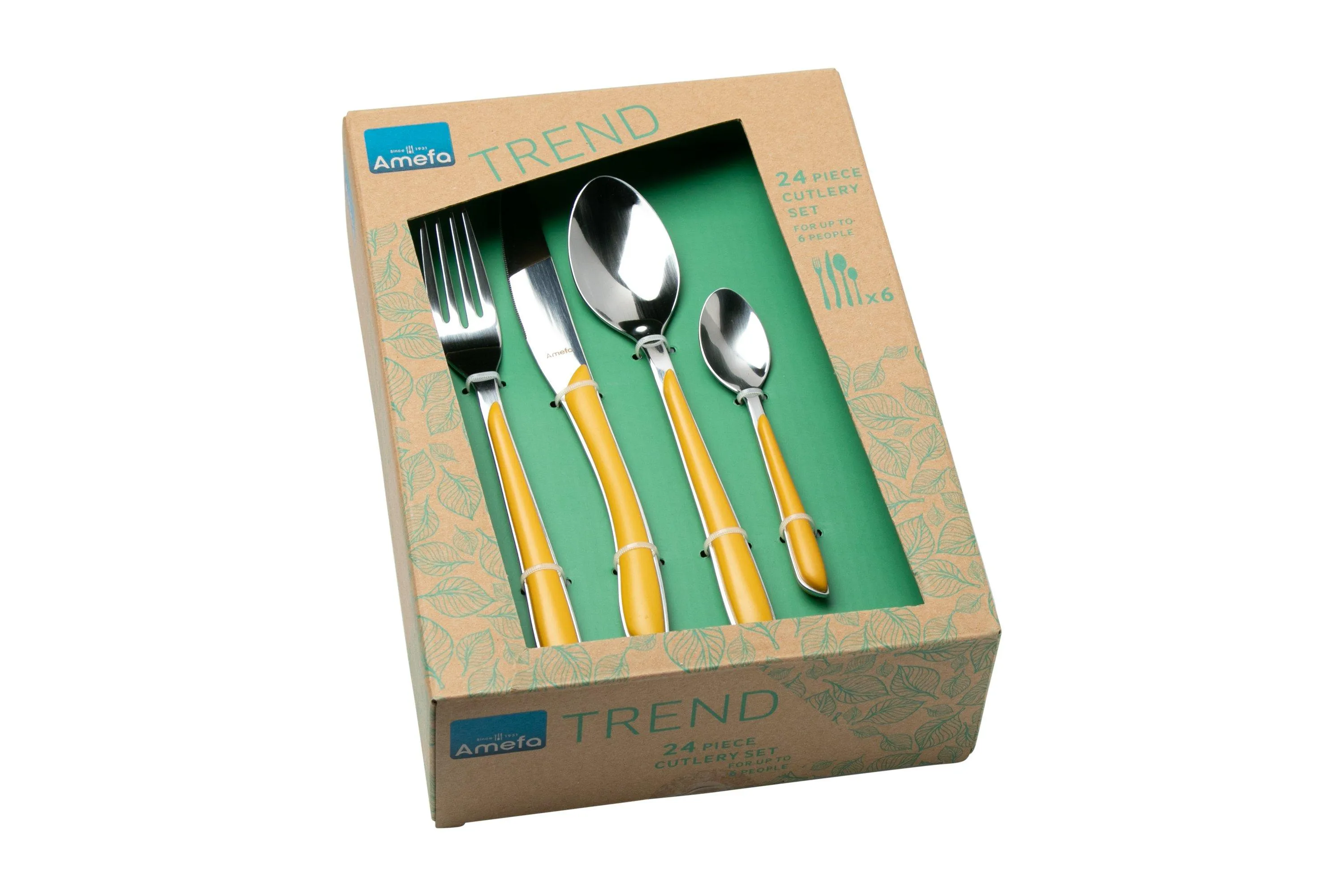 Amefa Eclat, Mustard Yellow 2294 juego de cubiertos de 24 piezas