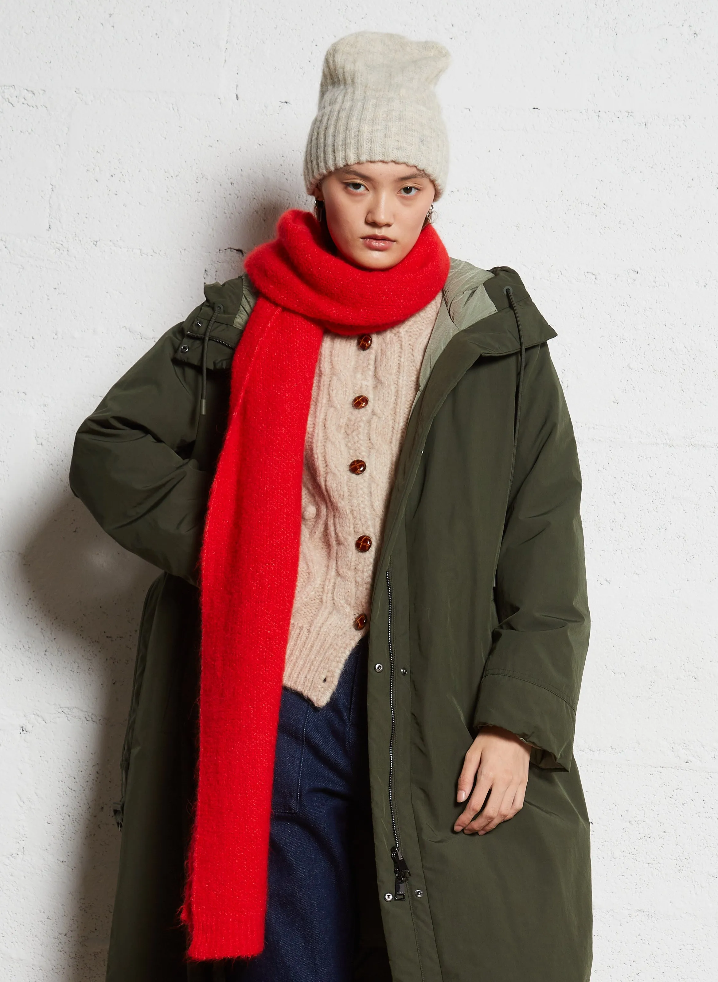 AMERICAN VINTAGE EAST  BUFANDA DE LANA EN ROJO