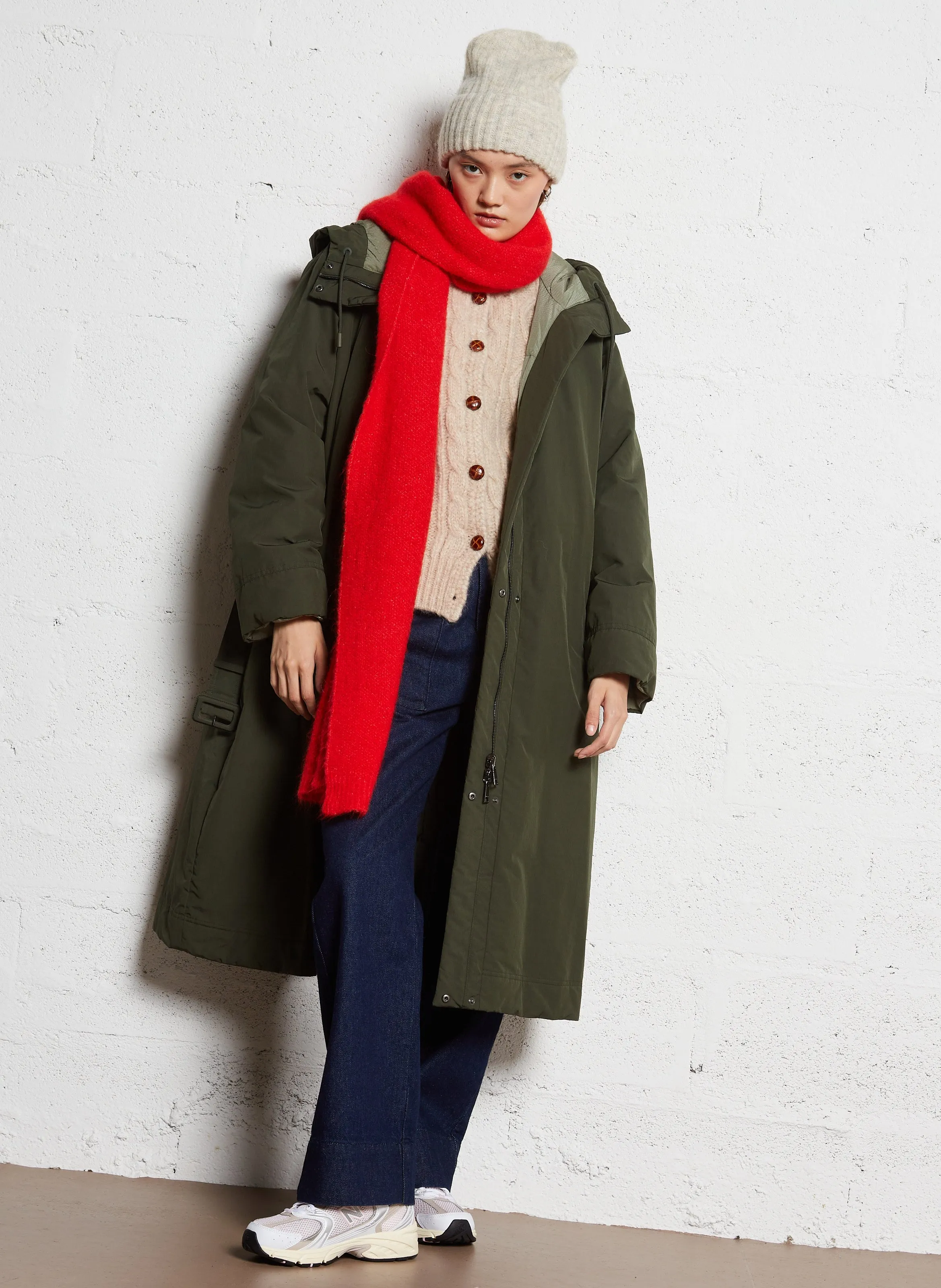 AMERICAN VINTAGE EAST  BUFANDA DE LANA EN ROJO