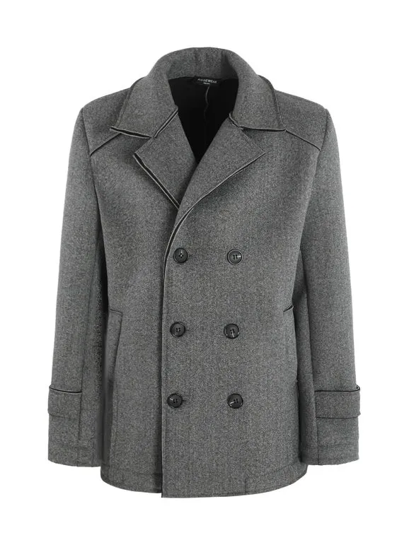 Ange Wear Abrigo cruzado de paño para hombre.