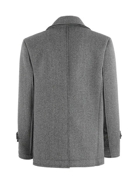 Ange Wear Abrigo cruzado de paño para hombre.