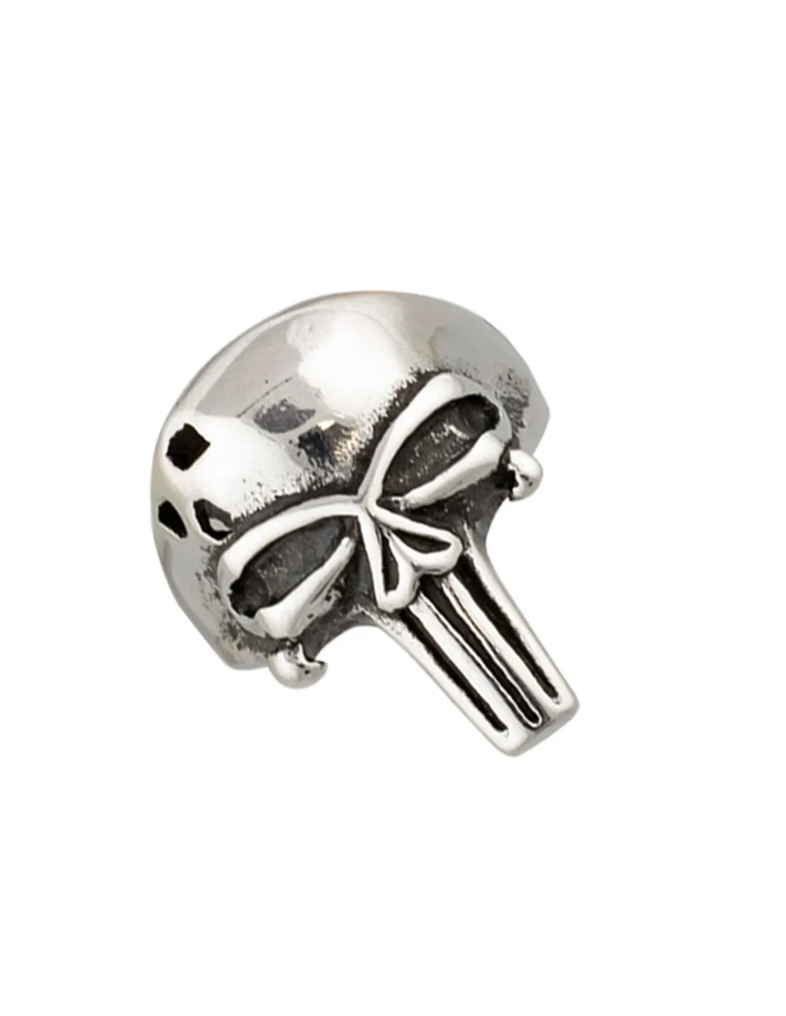 Anillo Calavera simple en acero con acabado rústico