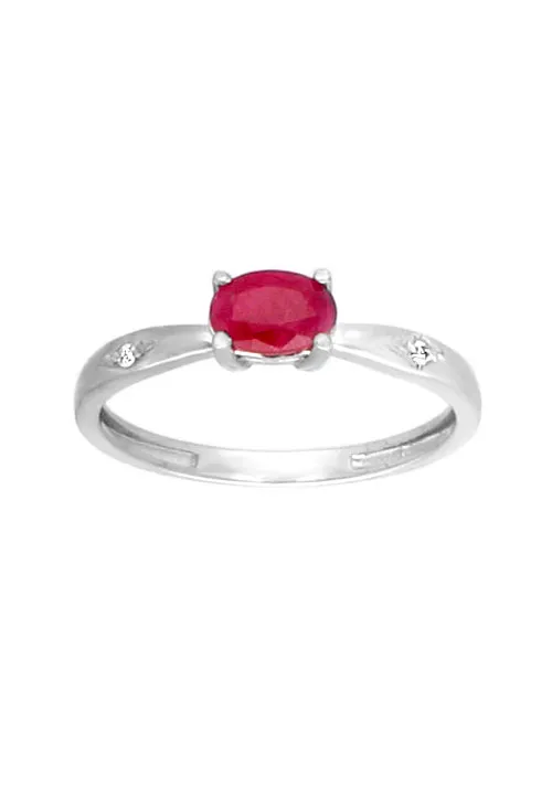 ANILLO ORO BLANCO CON RUBI FINO Y CIRCONITAS 308_030FBR