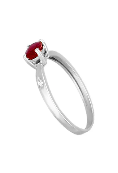 ANILLO ORO BLANCO CON RUBI FINO Y CIRCONITAS 308_030FBR