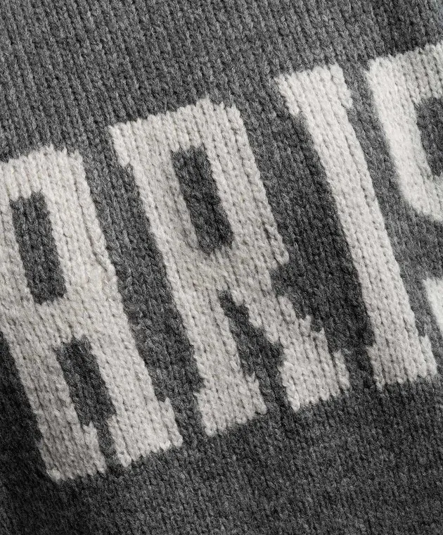 Anine Bing Gray Kendrick patterned wool and cashmere sweater