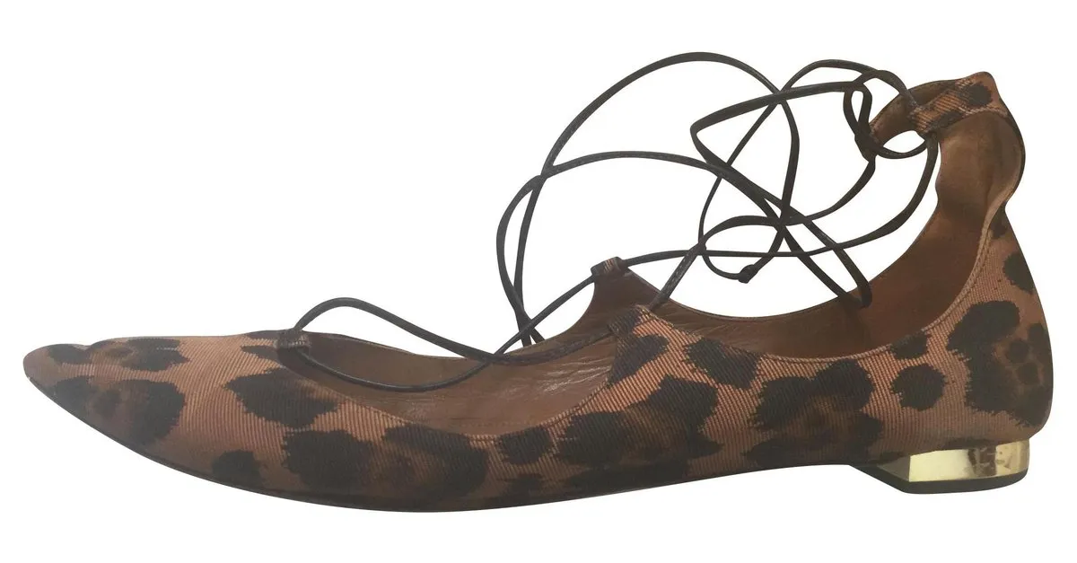 Aquazzura Pisos Christy Castaño Estampado de leopardo 