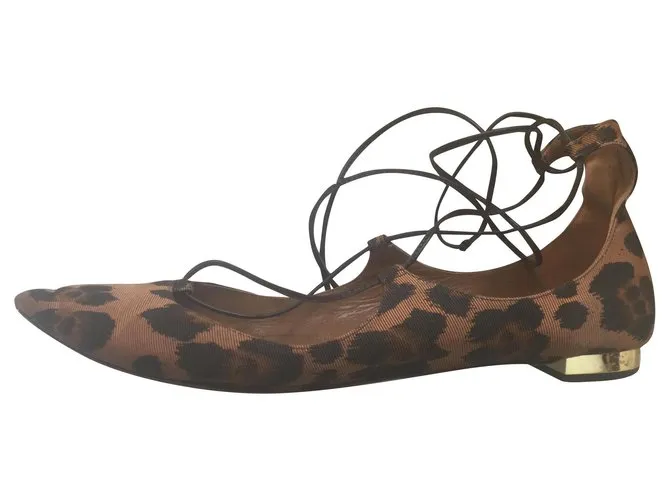 Aquazzura Pisos Christy Castaño Estampado de leopardo 