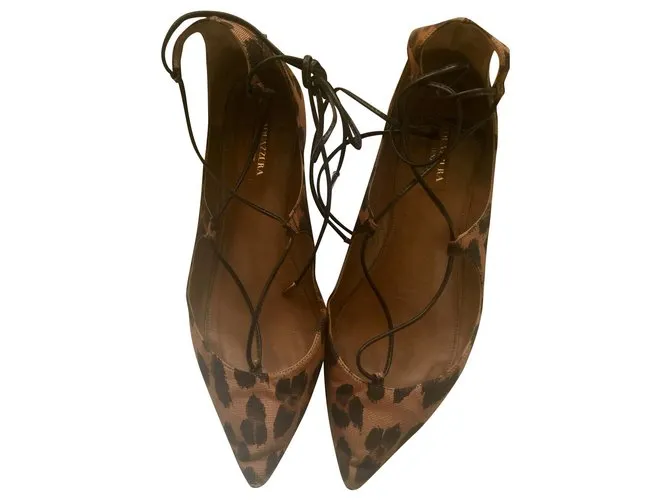 Aquazzura Pisos Christy Castaño Estampado de leopardo 