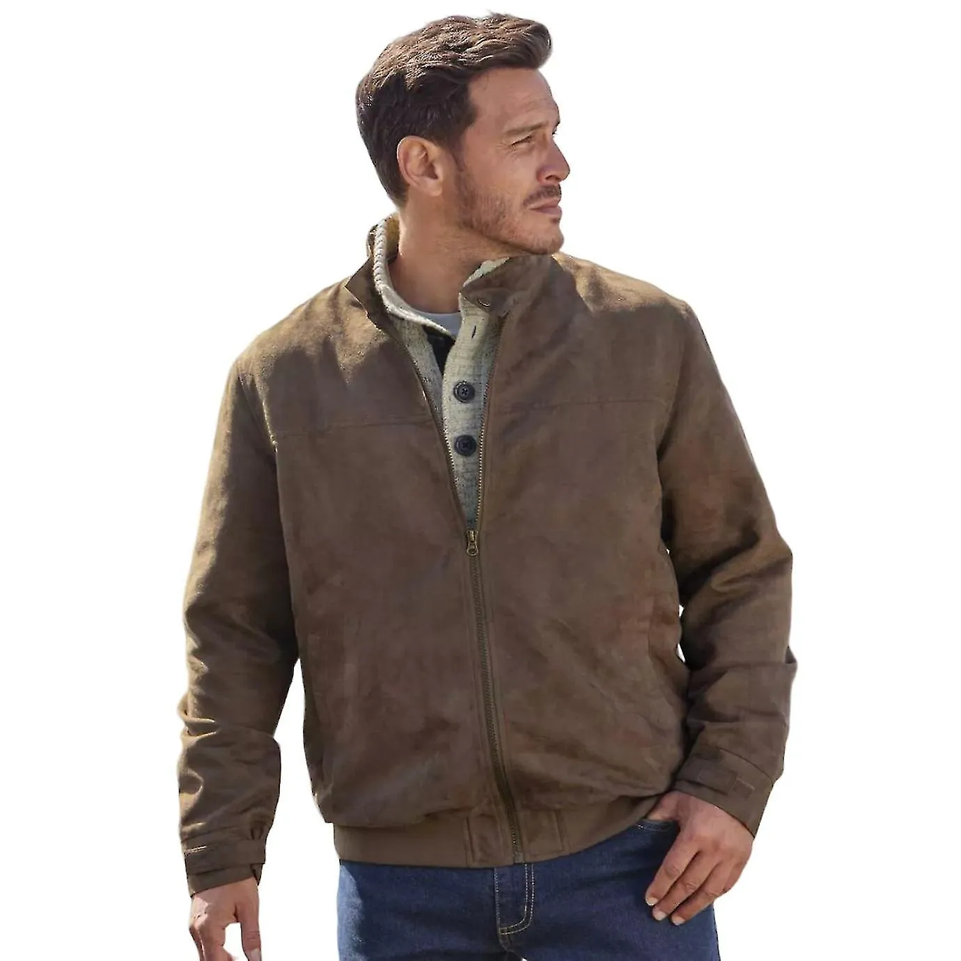Atlas Para Hombre Chaqueta De Gamuza Sintética Para Hombre