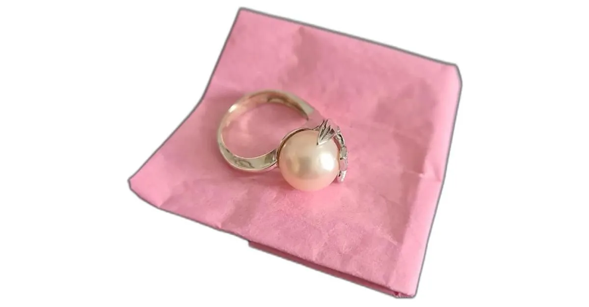 Autre Marque anillo de oro blanco 18 Cts Beige 