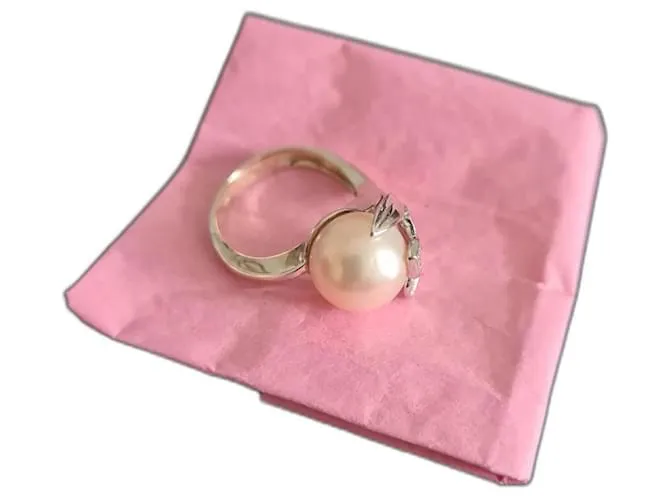 Autre Marque anillo de oro blanco 18 Cts Beige 
