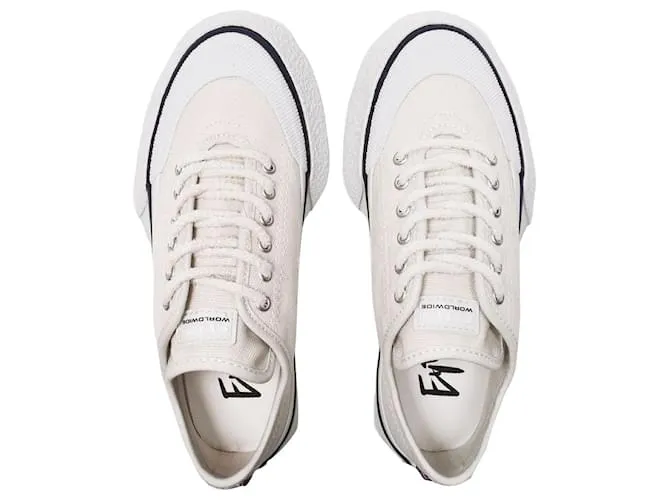 Autre Marque Cestas Laguna en Lona Blanca Castaño Beige 