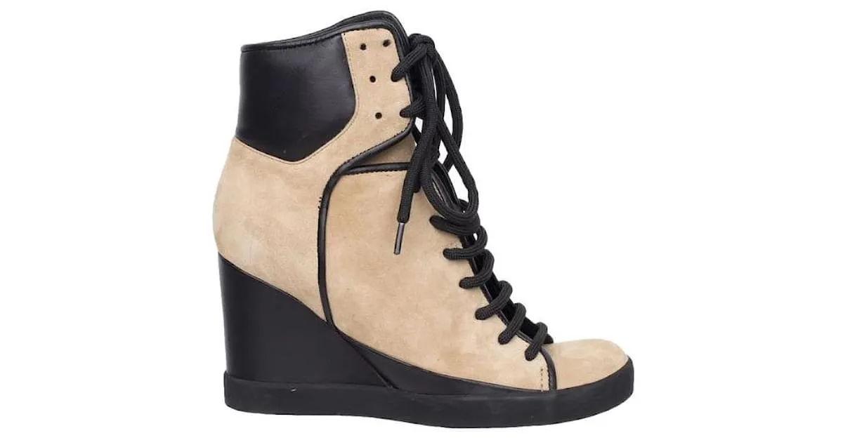Autre Marque DISEÑADOR CONTEMPORÁNEO Zapatillas con plataforma de ante natural Beige 