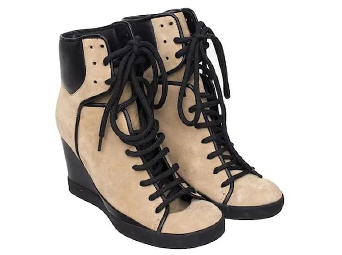 Autre Marque DISEÑADOR CONTEMPORÁNEO Zapatillas con plataforma de ante natural Beige 
