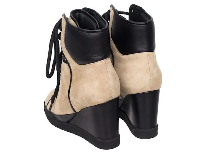 Autre Marque DISEÑADOR CONTEMPORÁNEO Zapatillas con plataforma de ante natural Beige 