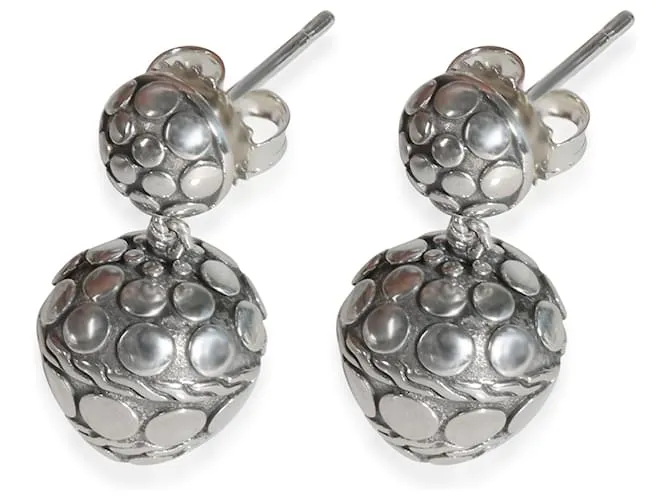 Autre Marque Pendientes Acorn de la Colección Dot de John Hardy en Plata Esterlina Metálico 