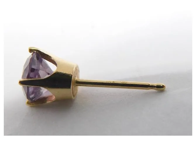 Autre Marque Pendientes de botón de amatistas moradas y doradas Dorado Púrpura 