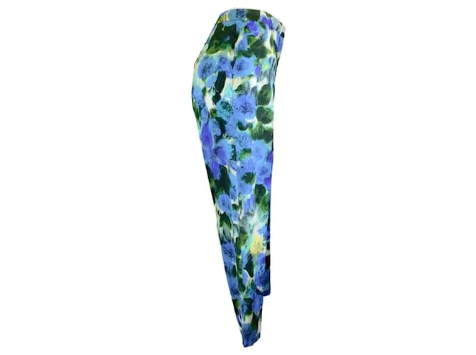 Autre Marque Seca van Noten Azul / Pantalones de algodón con estampado multicolor verde 