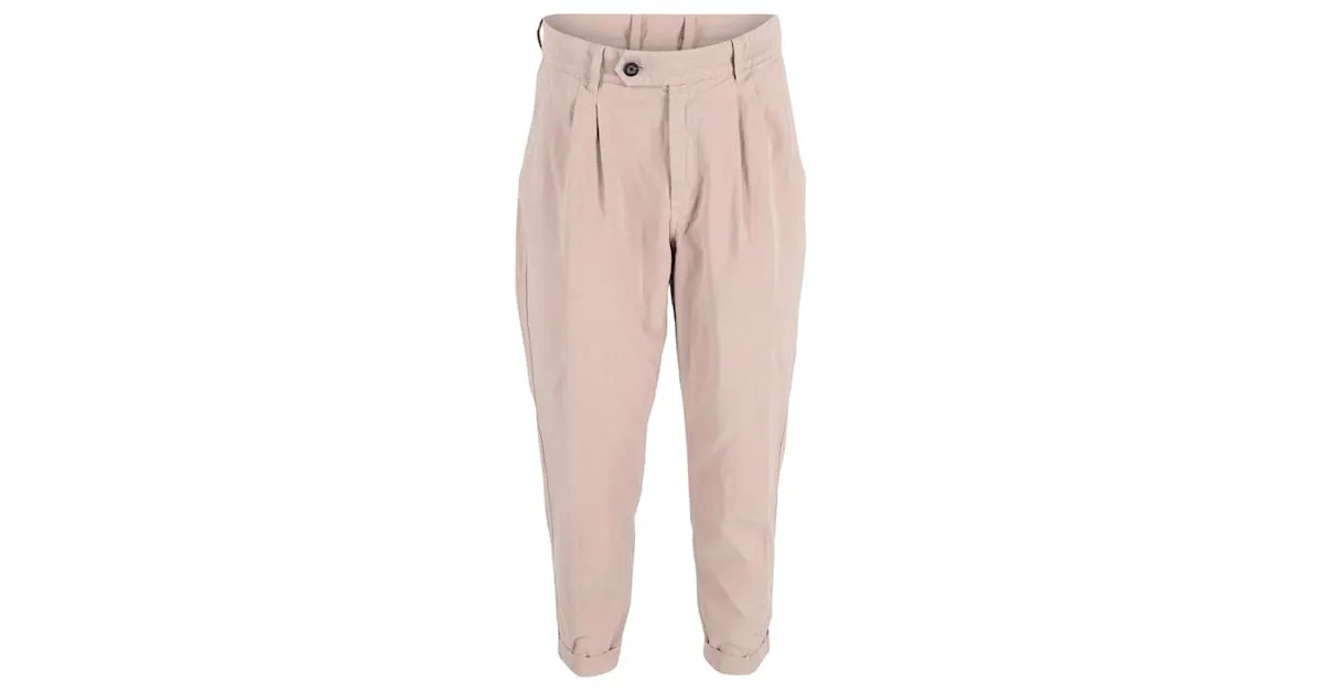Autre Marque señor p. Pantalón capri tapered de algodón beige 