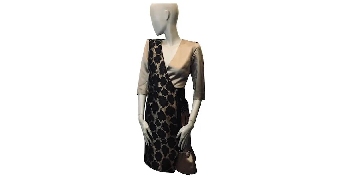 Autre Marque Vestido Christian Pellizzari en mezcla de seda Castaño Beige 