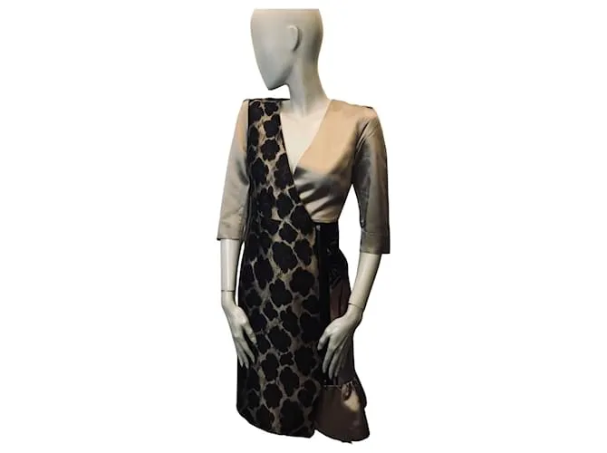 Autre Marque Vestido Christian Pellizzari en mezcla de seda Castaño Beige 
