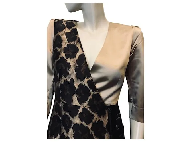 Autre Marque Vestido Christian Pellizzari en mezcla de seda Castaño Beige 