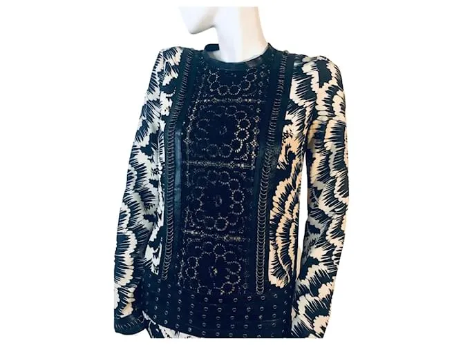 Autre Marque Vestido Jo No Fui de seda Negro Beige 
