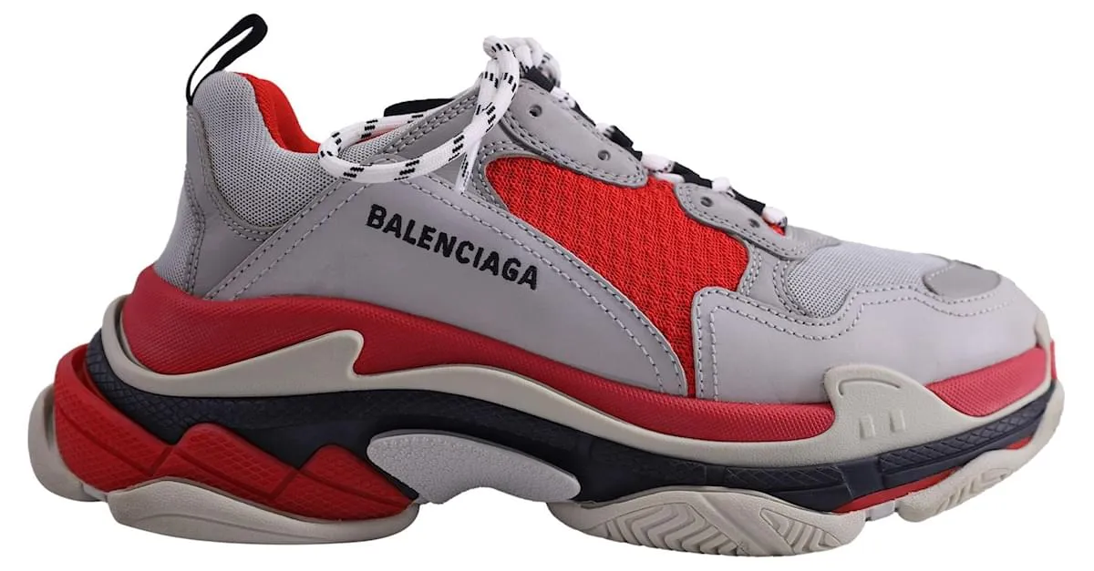 Autre Marque Zapatillas Balenciaga Triple S en poliéster gris/rojo/negro EU42 