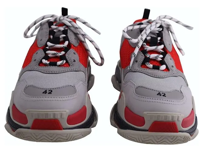 Autre Marque Zapatillas Balenciaga Triple S en poliéster gris/rojo/negro EU42 