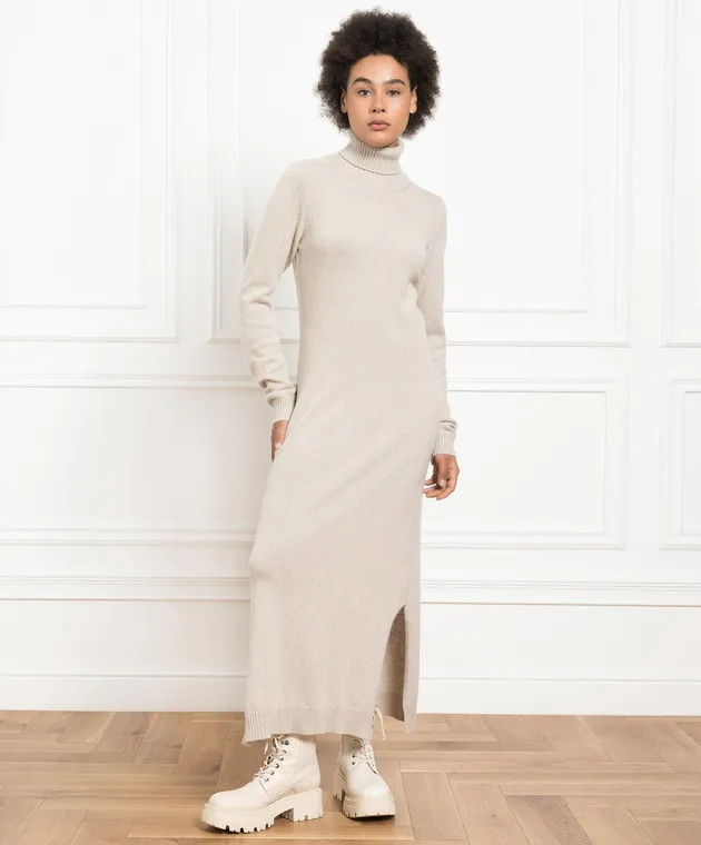 Babe Pay Pls Beige cashmere dress