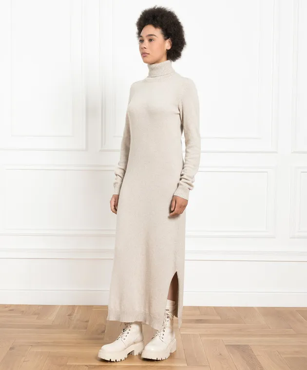 Babe Pay Pls Beige cashmere dress