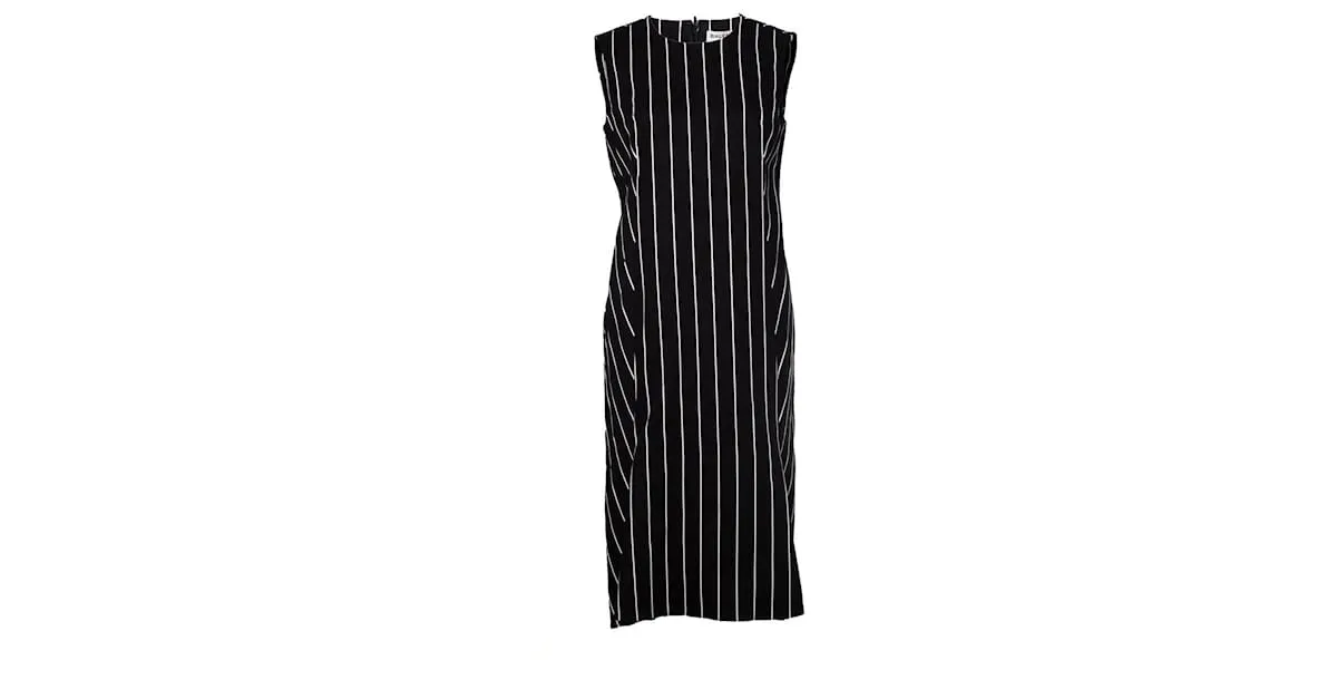 balenciaga, Vestido largo con estampado de rayas Negro 