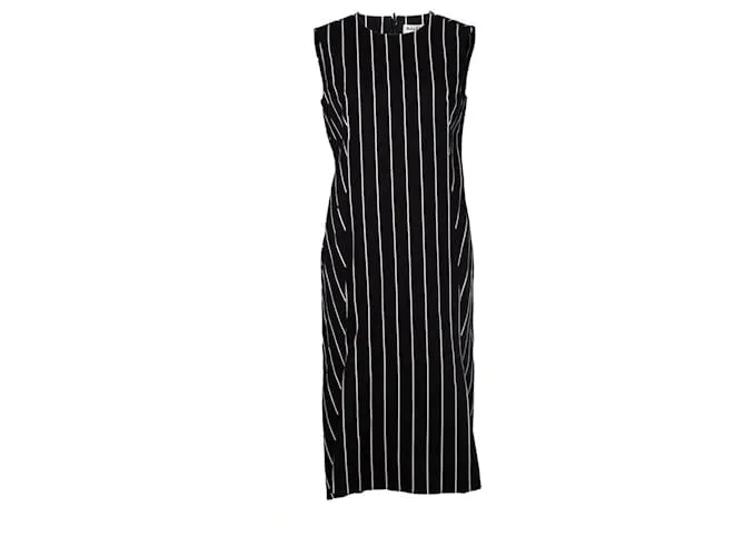 balenciaga, Vestido largo con estampado de rayas Negro 