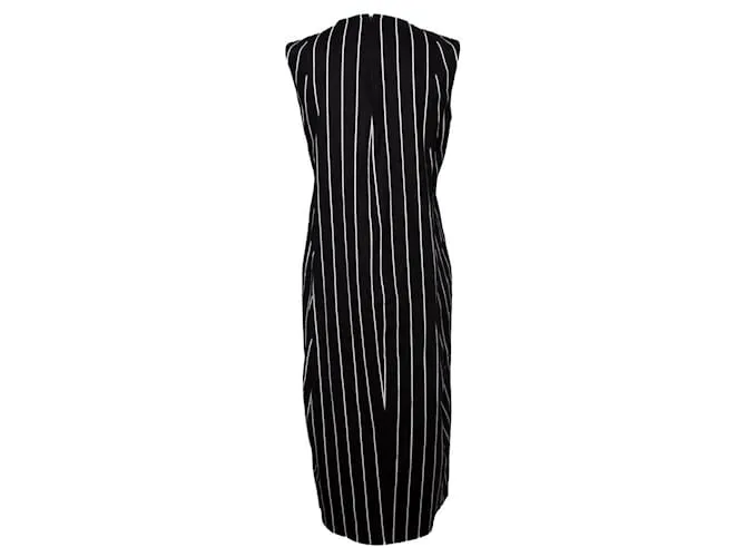 balenciaga, Vestido largo con estampado de rayas Negro 