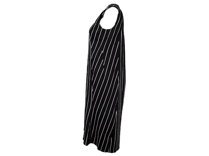 balenciaga, Vestido largo con estampado de rayas Negro 