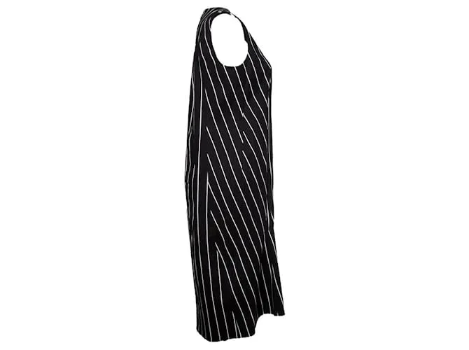 balenciaga, Vestido largo con estampado de rayas Negro 
