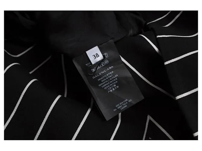 balenciaga, Vestido largo con estampado de rayas Negro 