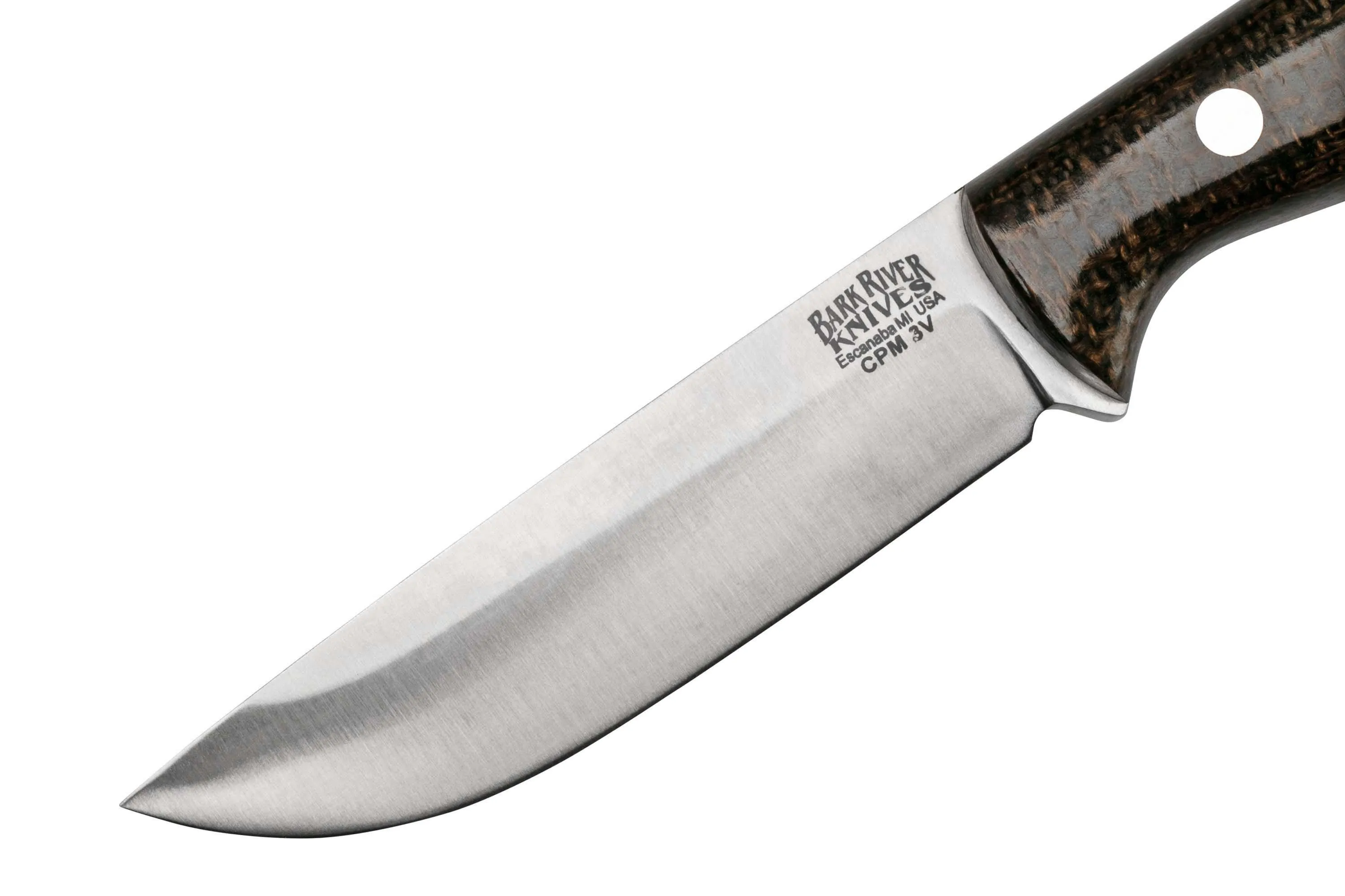 Bark River Gunny CPM 3V OD Green Burlap Micarta