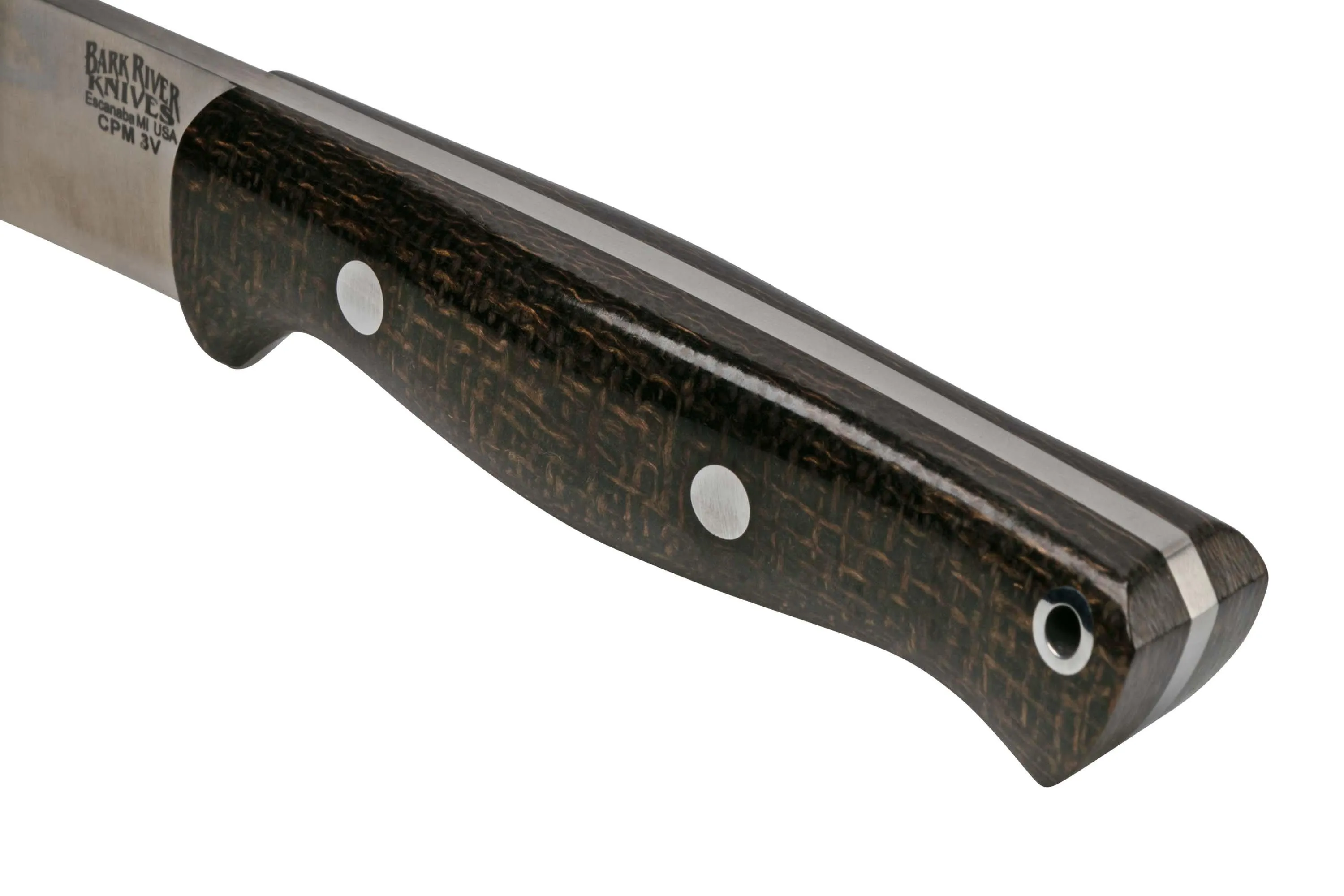Bark River Gunny CPM 3V OD Green Burlap Micarta