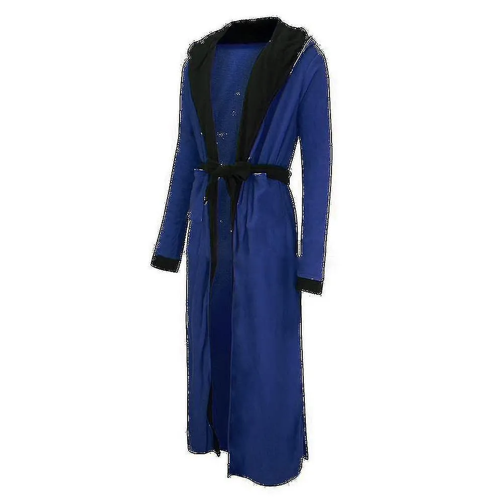 Bata de vestir para hombre Polar Ropa de dormir con capucha Albornoz Ropa de dormir