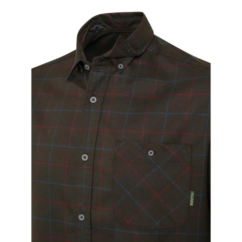 Beretta Camisa elástica Jargo Bark & Burgundy Check