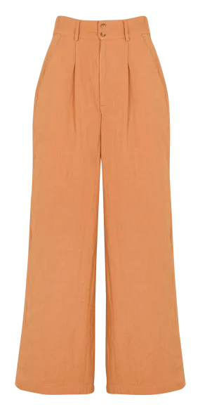 BILLABONG TAILOR MADE - Pantalón ancho de algodón en marron