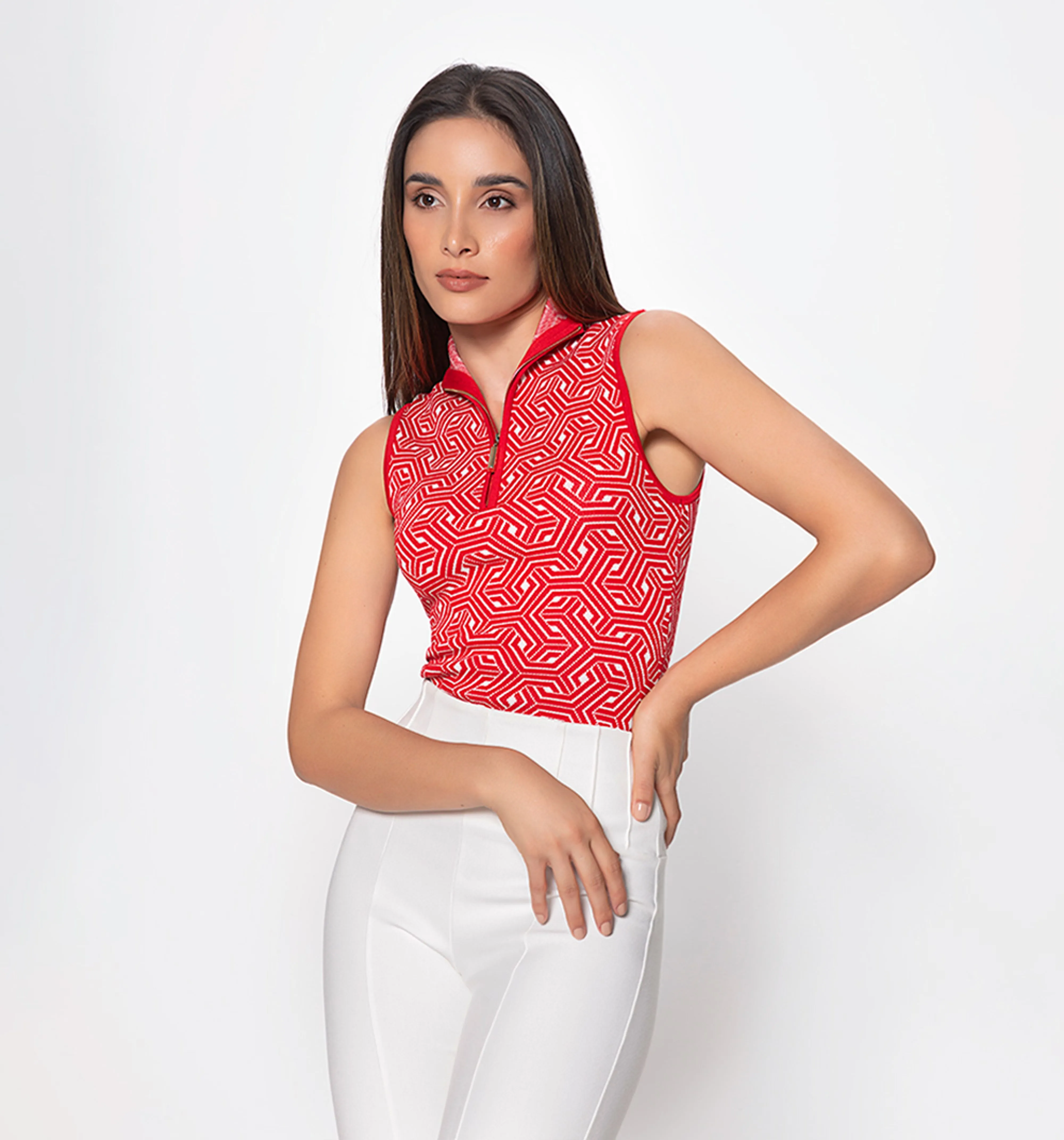 Blusa manga sisa hexagono