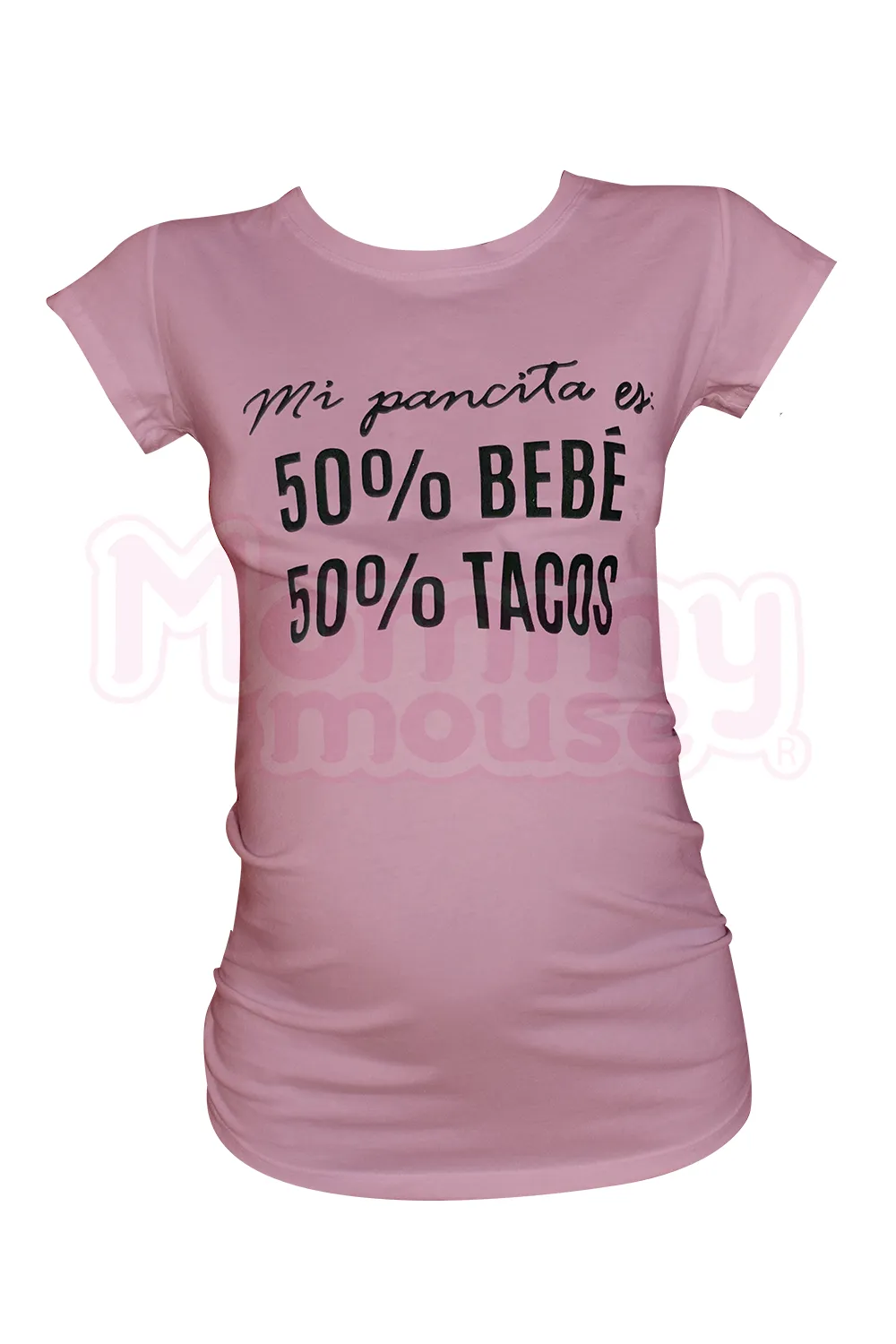 Blusa Maternidad Básica Manga corta. 50% Bebé 50%Tacos